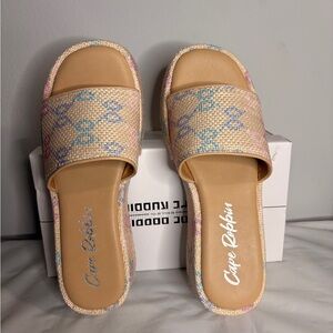 Cape Robbin Pastel Woven Slide Sandals